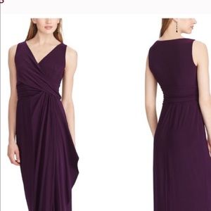 Chaps size 2- brand new Ruched V- neck Gown